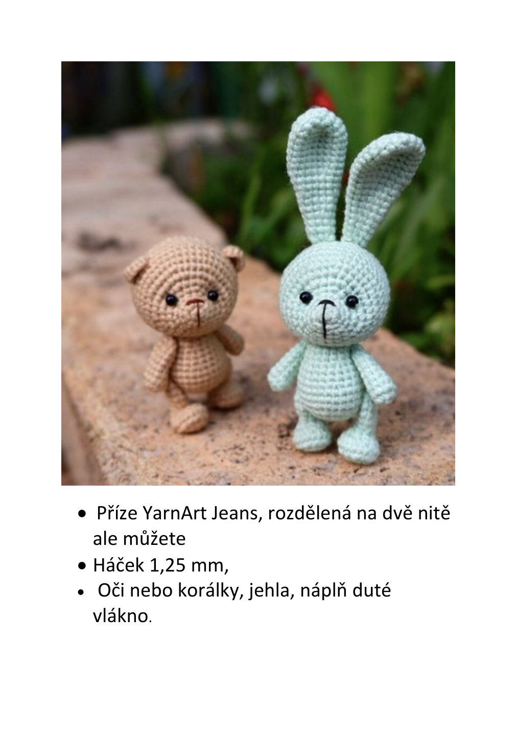 Strana 1 z návodu medvěd a zajíček