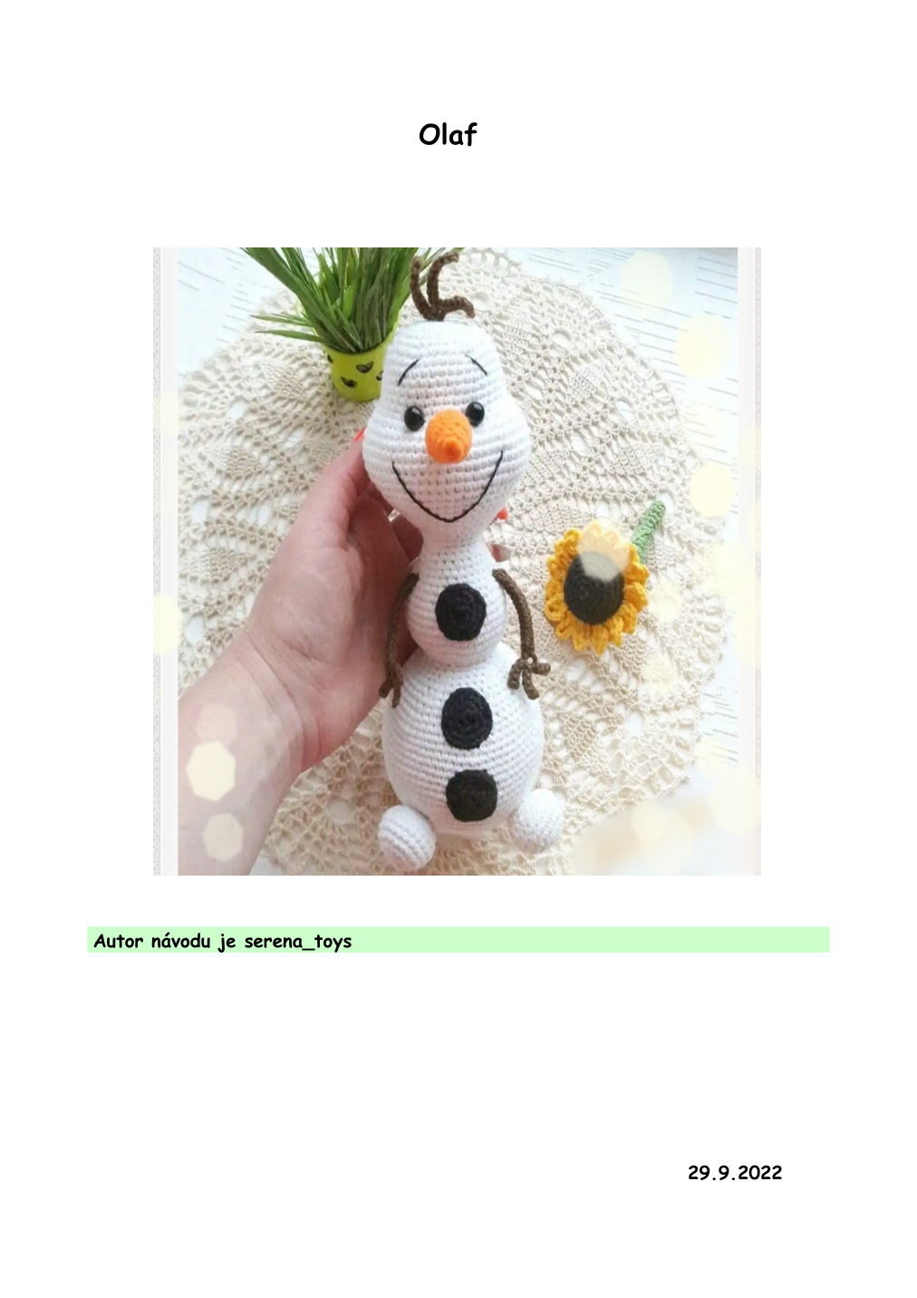 Strana 1 z návodu Olaf