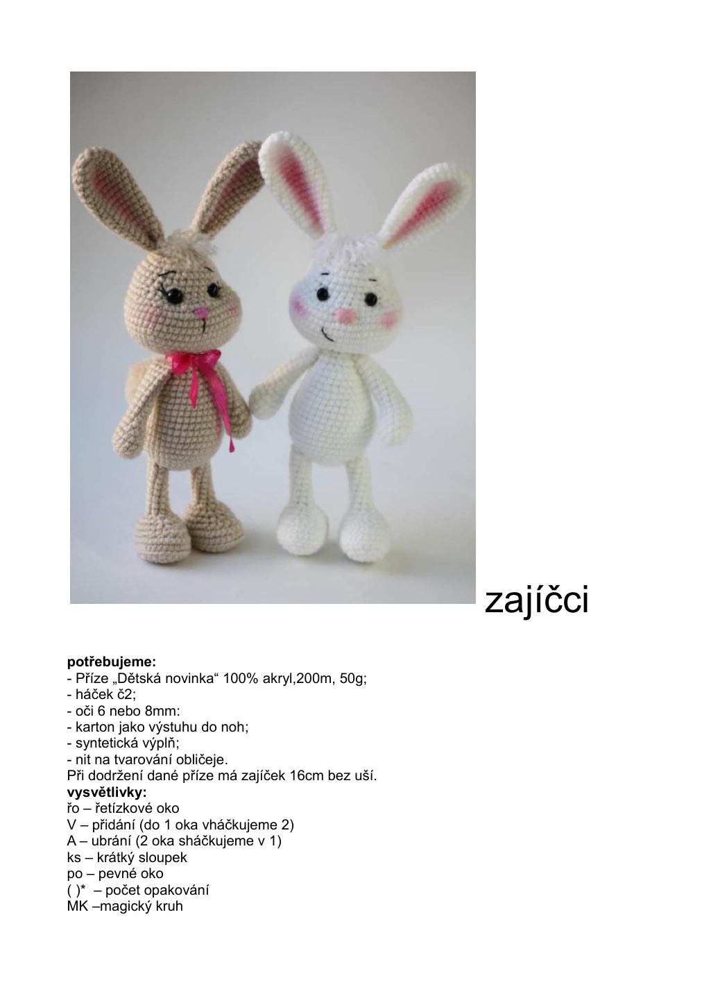 Strana 1 z návodu zajíčci překlad